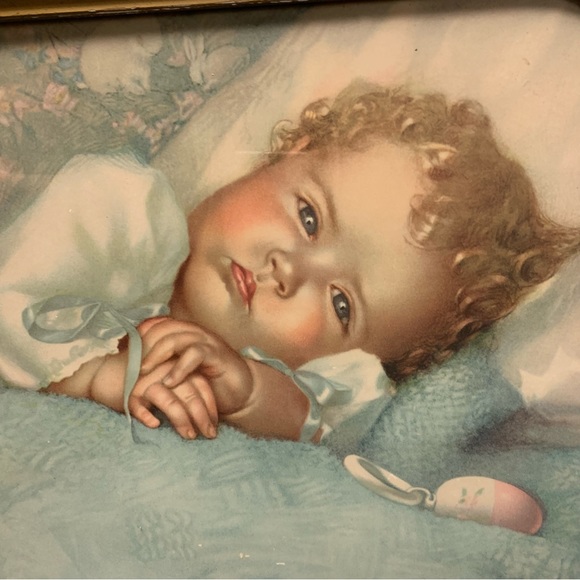 Vintage Heaven's Gift Annie Benson Muller Framed Wall Art Print Home Decor Baby - Picture 3 of 12